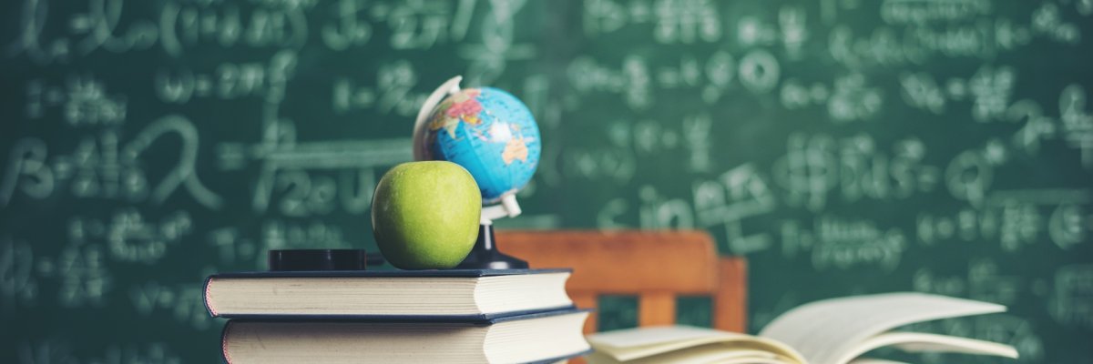 book with green board background