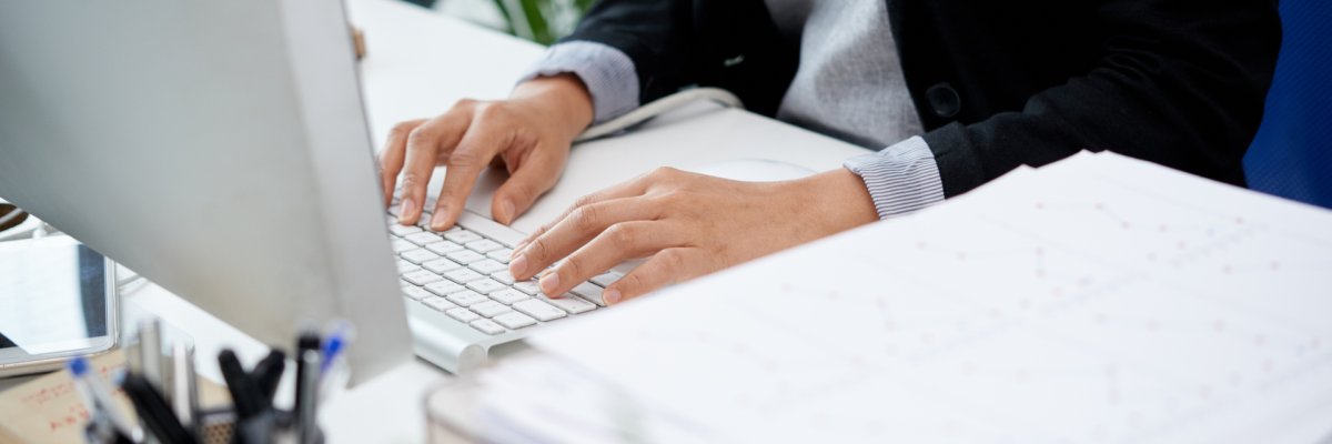 Working on computer