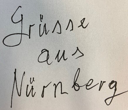 Schriftzug Grüsse aus Nürnberg
