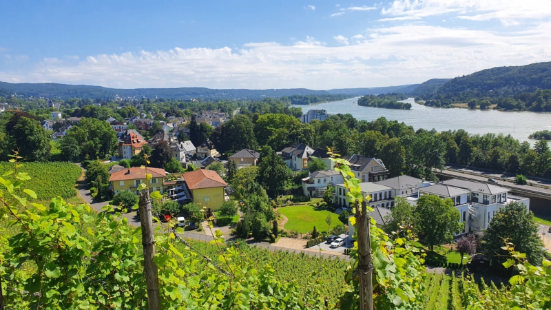 Ausblick von den Höhen übe Bad Honnef auf das malerische Rheintal