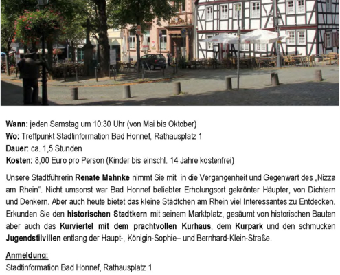Flyer zu den Stadtrundgängen in Bad Honnef