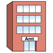 Zeichnung eines öffentl. Gebäudes (Amt)